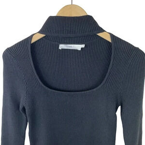 Astr  the Label Cut Out Mock Neck Top